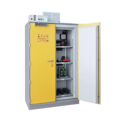Lithiumkast Pro Charge halfopen