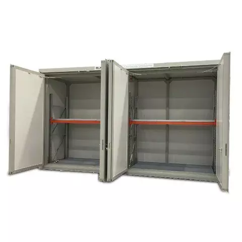 Brandwerende container voor 8 IBC's